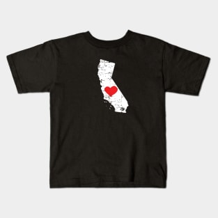 <3 California State Map Gift T Shirt for Men Women and Kids Kids T-Shirt